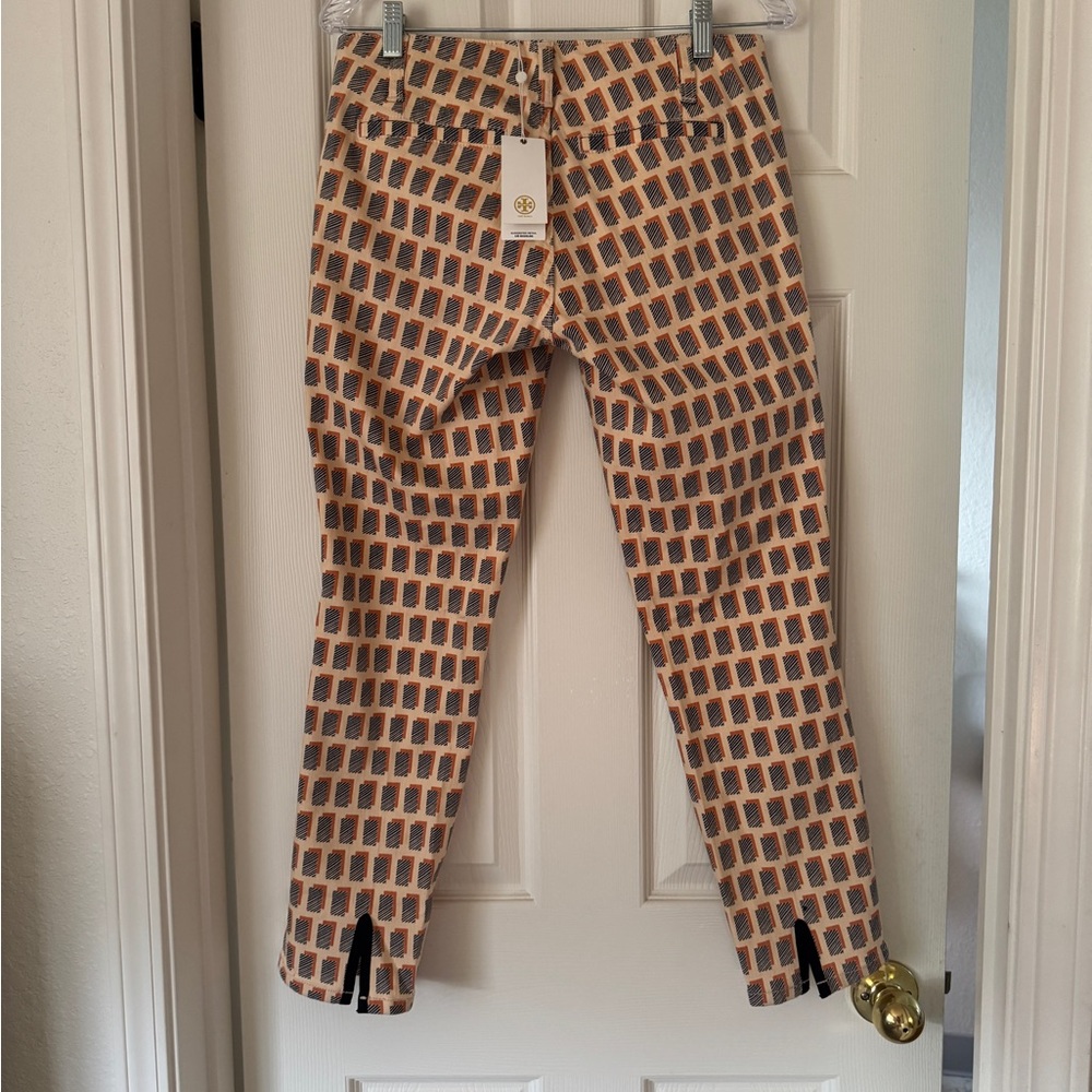 Tory Burch Ankle & Cropped Jeans - Orange and Black